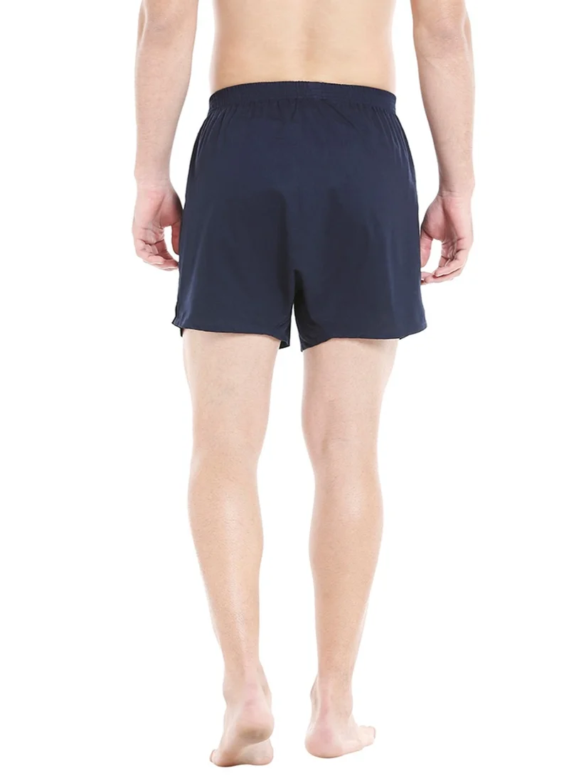BYC MEN'S COTTON BOXER SHORTS (PACK OF 3) - NAVY BLUE