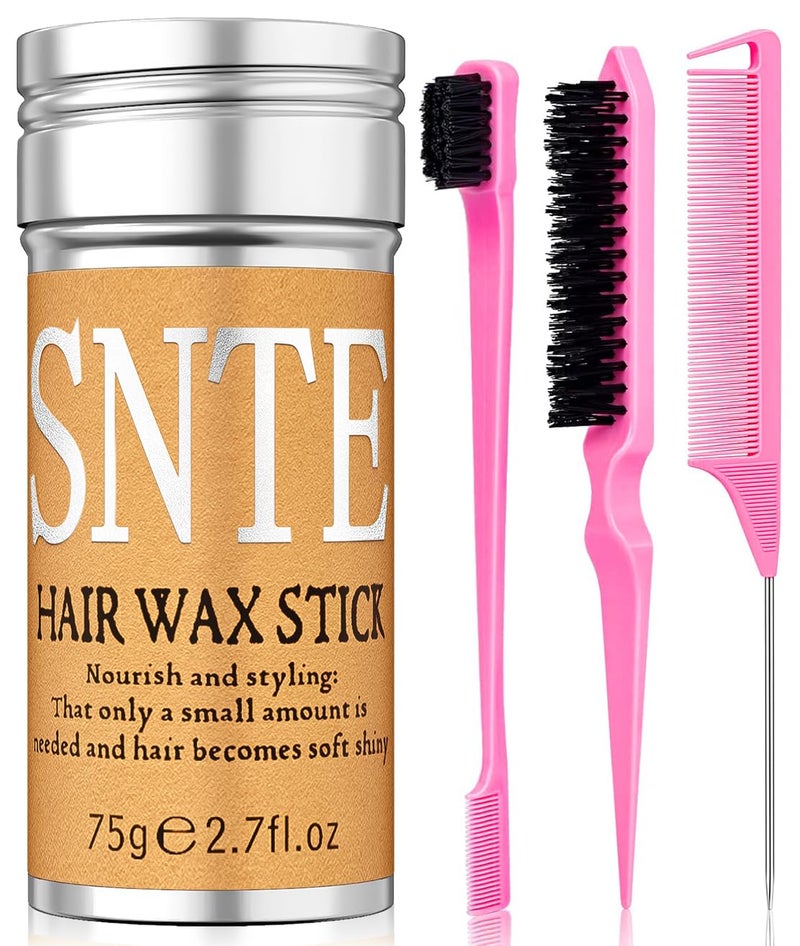 Samnyte Hair Wax Stick Slick Back Hair Brush Set  Flyaway  Frizz Control for Sleek Ponytails Buns and Updos  Hair Accessories for Ballet Dance Recitals and Gifts