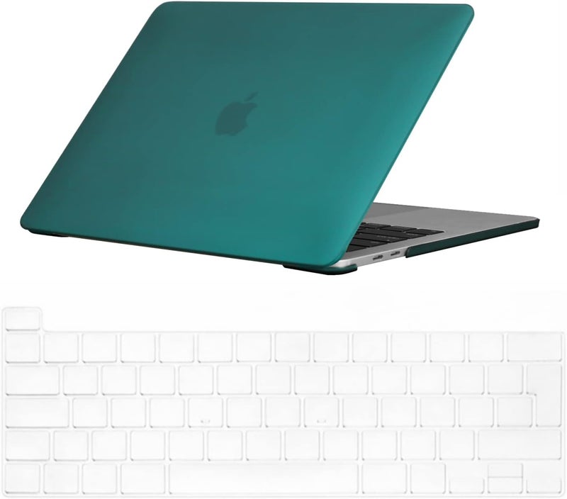 سيفن لاين متوافق مع حافظة MacBook Pro 13 بوصة 2023 2022 2021 2020 موديل M1/M2 A2338/A2251/A2289 حافظة صلبة غير لامعة للكمبيوتر المحمول مع غطاء لوحة مفاتيح (تخطيط المملكة المتحدة)، أزرق داكن - Image 1