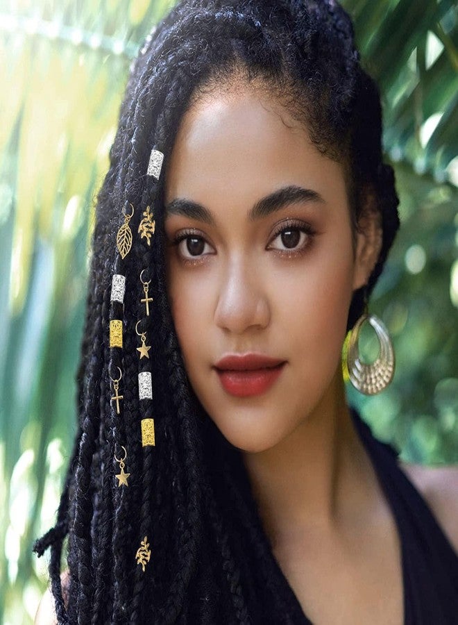 Ryalan 120 PCS Silver Dreadlock Beads Hair Jewelry Braids Accessories for Goddess Locs Crochet Passion Twist Hair Rings Soft Metal Adjustable Braiding Cuffs (120Pcs, Silver) - Image 5
