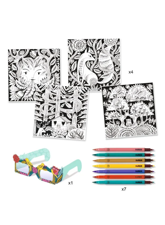 DJECO Fantasy Forest 3D Felt Tip Art
