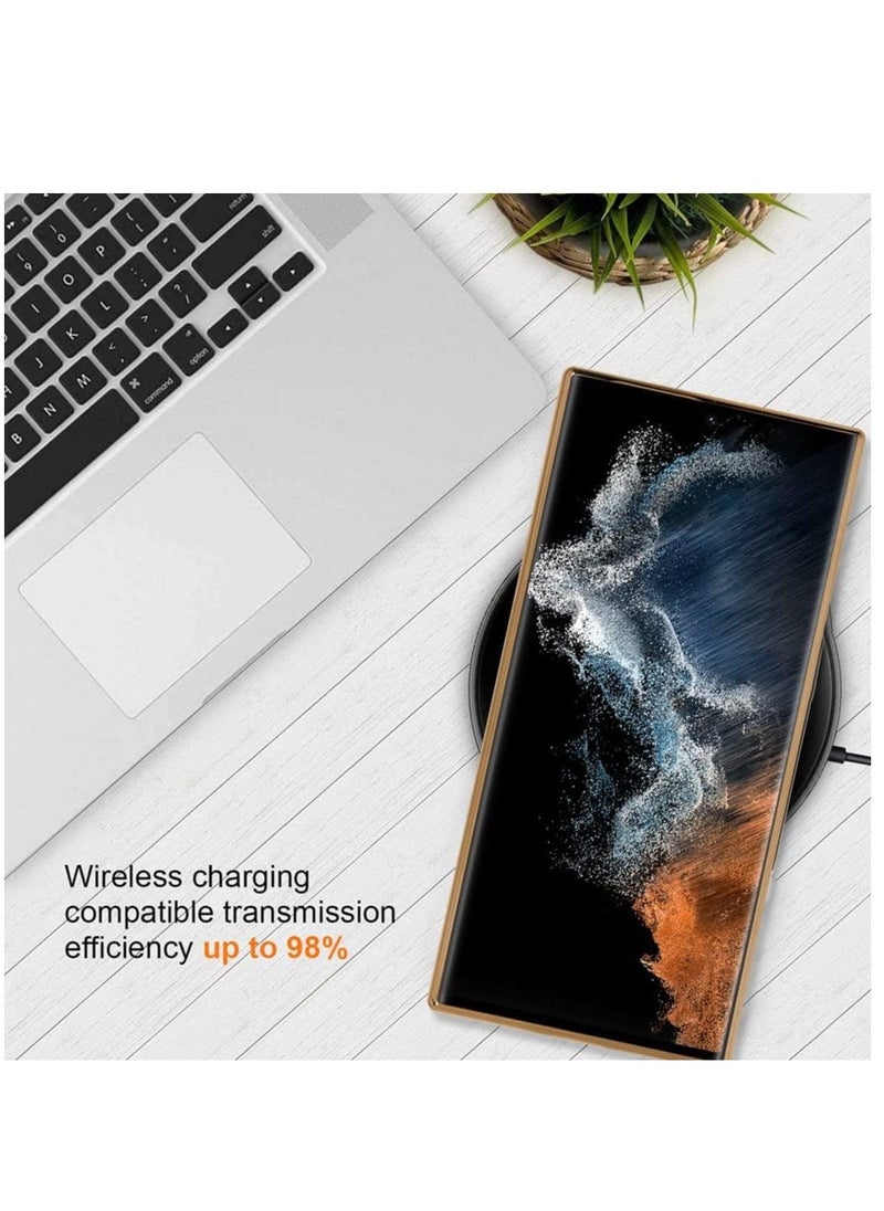 Magnetic Clear Case for Galaxy S24 Ultra Case,Compatible with MagSafe, Love Heart Design Electroplated Case Soft TPU Shockproof Full Camera Lens Protective Case for Samsung Galaxy S24 Ultra