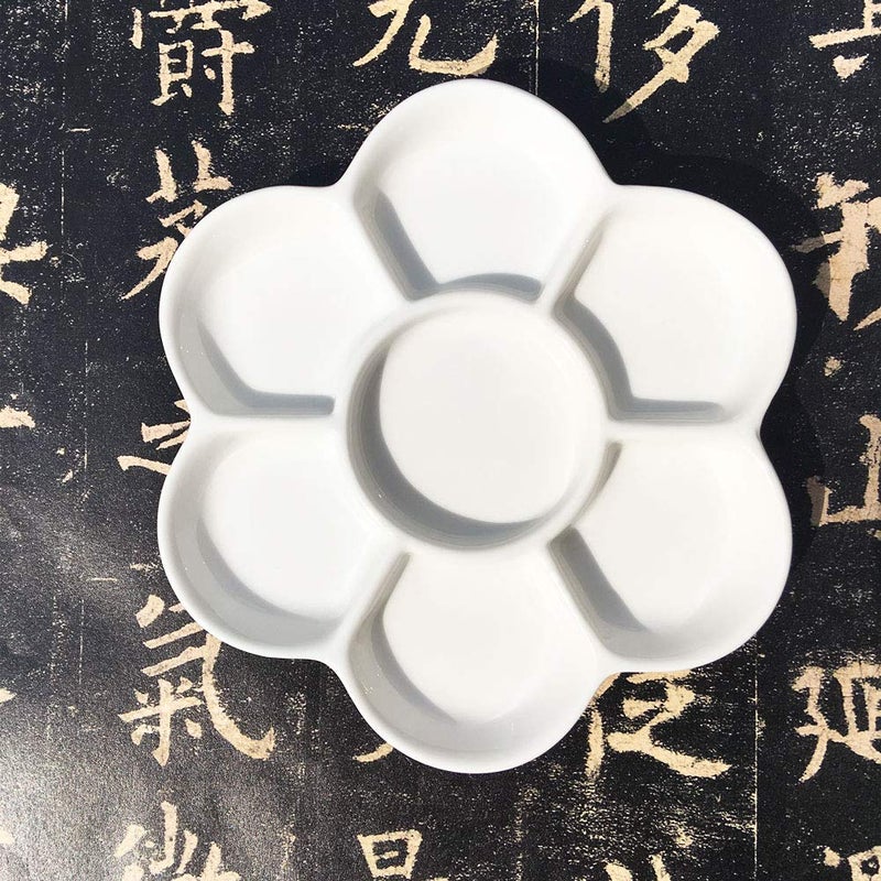 Easyou Porcelain Ceramic Palette Bone China Mixing Tray (Flower Mixing Palette 5.6"/14.5cm) - Image 4