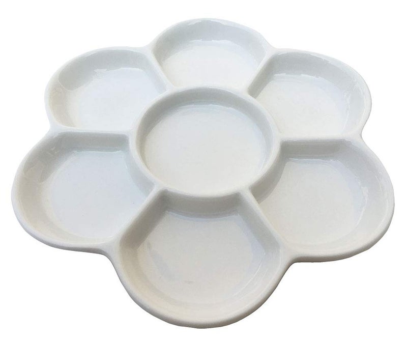 Easyou Porcelain Ceramic Palette Bone China Mixing Tray (Flower Mixing Palette 5.6"/14.5cm) - Image 3