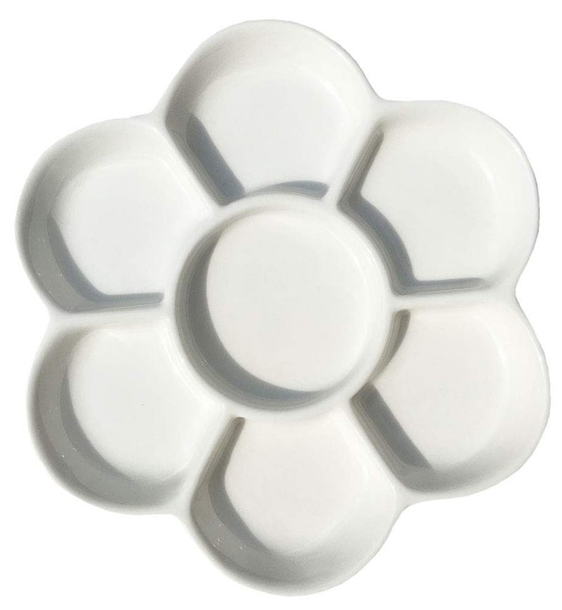 Easyou Porcelain Ceramic Palette Bone China Mixing Tray (Flower Mixing Palette 5.6"/14.5cm) - Image 1