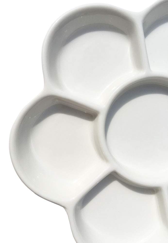 Easyou Porcelain Ceramic Palette Bone China Mixing Tray (Flower Mixing Palette 5.6"/14.5cm) - Image 2