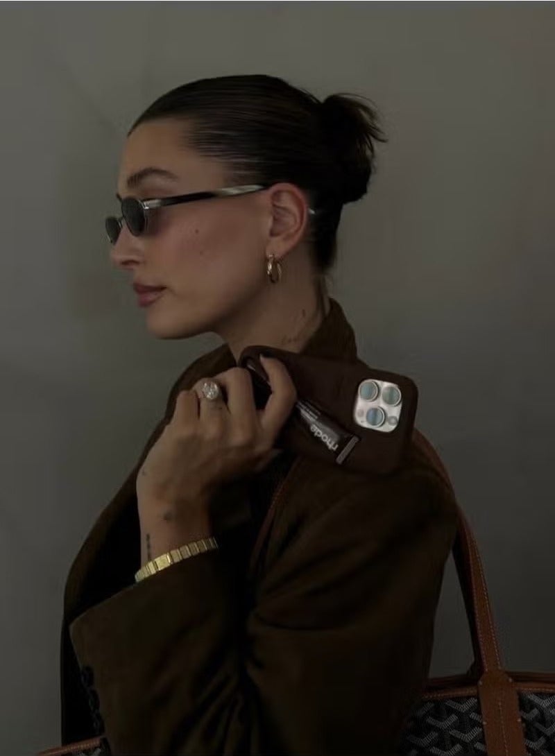 rhode iPhone 16 Pro Max Silicone Lip Holder for Cell Phone,Lip Gloss Adhesive Sleeve for Phone,Lip Holder Stick-on Phone Case,Back Stick On Holder for iPhone Phones（Espresso） - Image 5