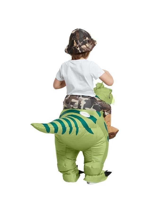 One Casa Inflatable Dinosaur Costume Riding T Rex Air Blow up Funny Fancy Dress Party Halloween Costume for Kids 4-6 Yrs - Image 5