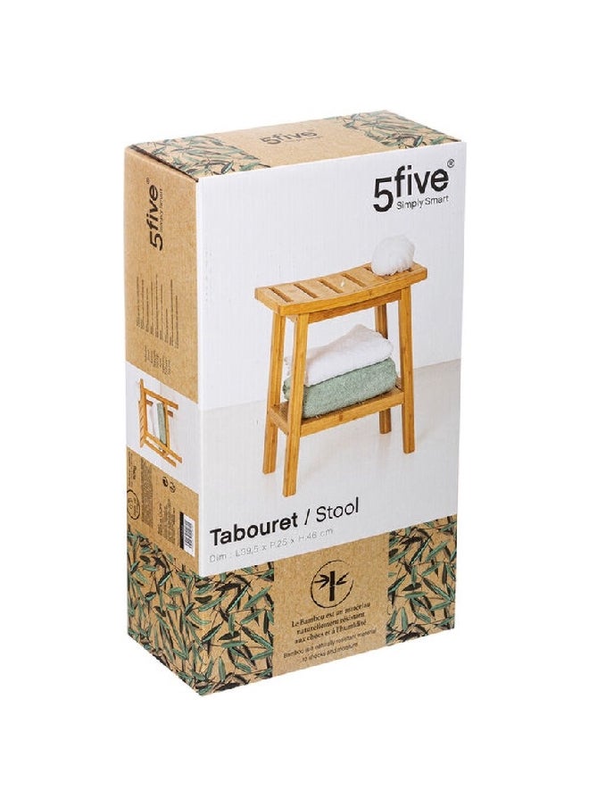 Five Simply Smart High Quality Bamboo Bathroom Storage Bench Stool Light Brown 46 x 25 x 39.5 cm 174605  - Image 3