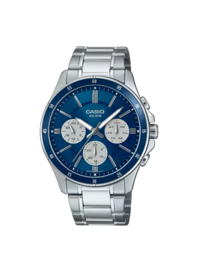 CASIO Men's Analog Display Watch With Silver Stainless Steel Strap - MTP-1374D-2A3VDF