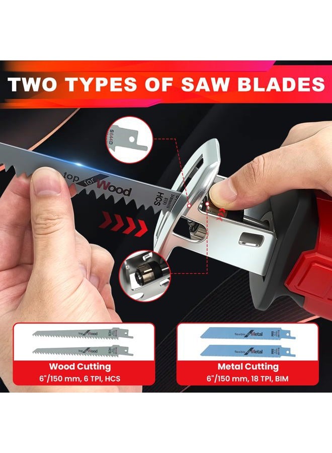 RAYLEEY Cordless Reciprocating Saw Compatible with Milwaukee M18 Battery [TOOL ONLY], Mini Recipro Saw Cordless with 4 Blades, 3500 SPM Variable Speed, One-Handed Operation, Tool-free Blade Change - Image 5