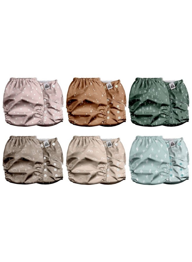 ماما كوالا 2.0 حفاضات قماشية للأطفال ببطانة أوج، 6 عبوات مع 6 حفاضات من قماش الخيزران قابلة لإعادة الاستخدام وقابلة للغسل (محايدة ببساطة) - Image 1