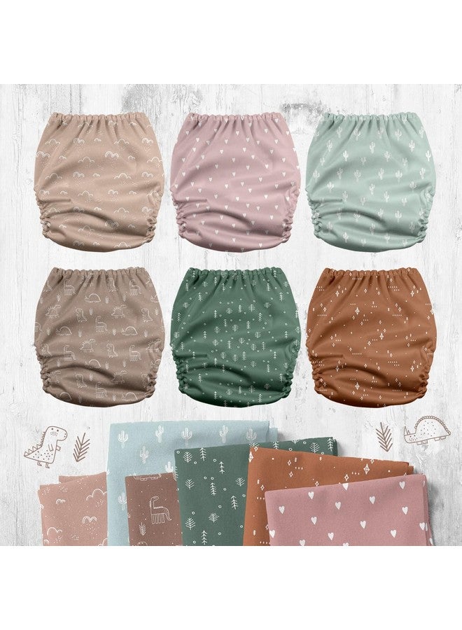 ماما كوالا 2.0 حفاضات قماشية للأطفال ببطانة أوج، 6 عبوات مع 6 حفاضات من قماش الخيزران قابلة لإعادة الاستخدام وقابلة للغسل (محايدة ببساطة) - Image 2