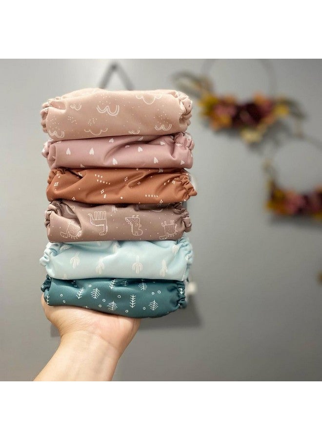 ماما كوالا 2.0 حفاضات قماشية للأطفال ببطانة أوج، 6 عبوات مع 6 حفاضات من قماش الخيزران قابلة لإعادة الاستخدام وقابلة للغسل (محايدة ببساطة) - Image 3