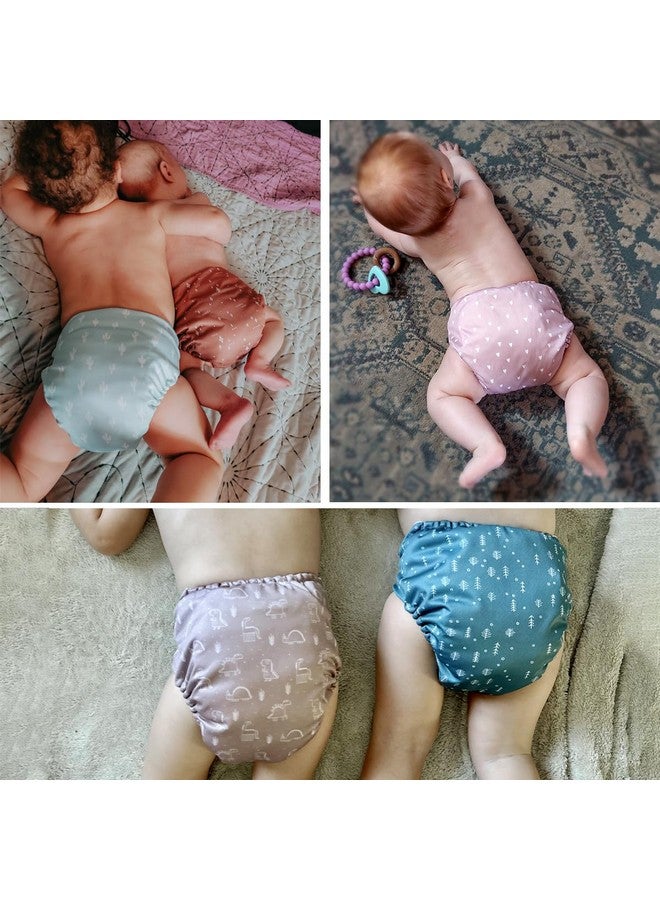ماما كوالا 2.0 حفاضات قماشية للأطفال ببطانة أوج، 6 عبوات مع 6 حفاضات من قماش الخيزران قابلة لإعادة الاستخدام وقابلة للغسل (محايدة ببساطة) - Image 4