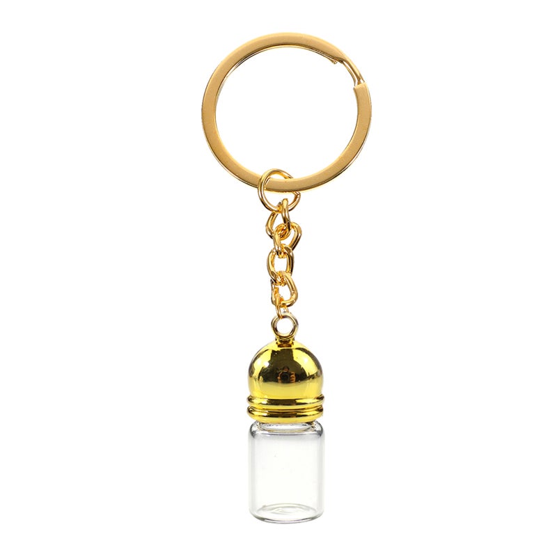 Transparent Glass Bottle Pendant Keychain Small Glass Vials For Perfume Decorative Travel Jars Keychain Cute Wish Bottles Keyring (Small) - Image 1
