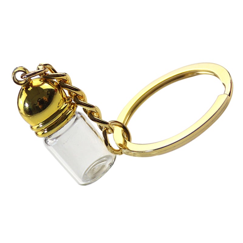 Transparent Glass Bottle Pendant Keychain Small Glass Vials For Perfume Decorative Travel Jars Keychain Cute Wish Bottles Keyring (Small) - Image 3