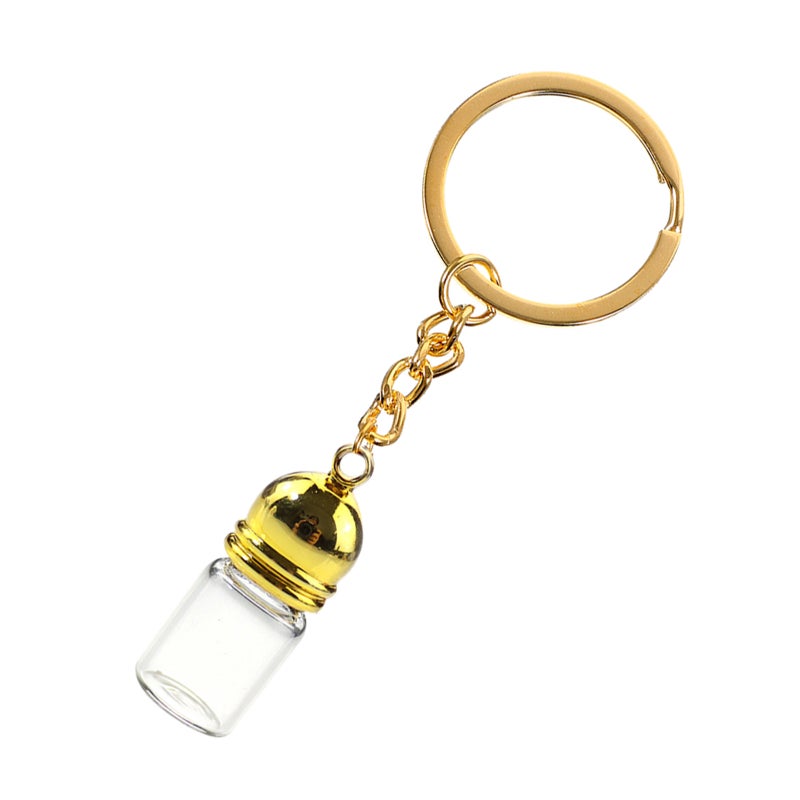 Transparent Glass Bottle Pendant Keychain Small Glass Vials For Perfume Decorative Travel Jars Keychain Cute Wish Bottles Keyring (Small) - Image 4