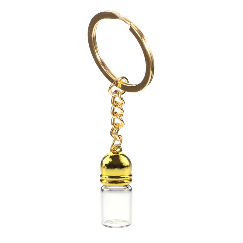 Transparent Glass Bottle Pendant Keychain Small Glass Vials For Perfume Decorative Travel Jars Keychain Cute Wish Bottles Keyring (Small) - Image 5