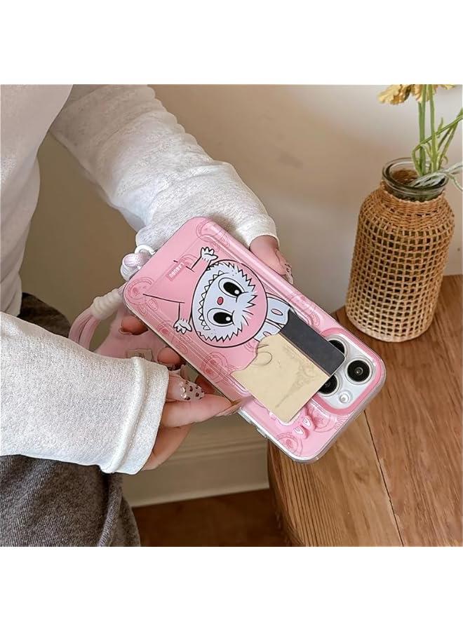 Arabest Pink LABUBU Lanyard Phone Case for iPhone 15, TPU Kawaii Silicone, Scratch Resistant and Shockproof for Girls and Women - Image 4
