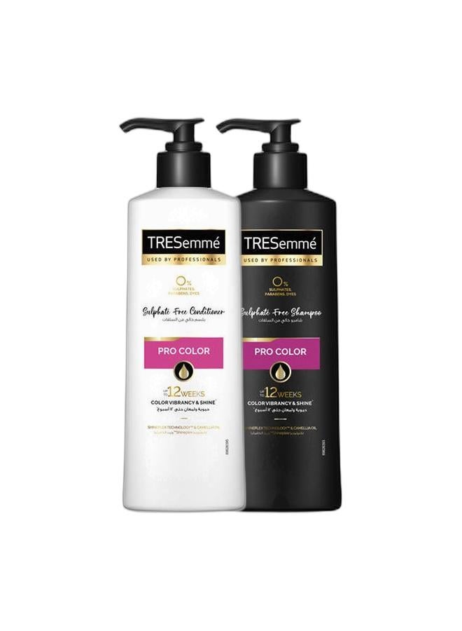Tresemme شامبو برو كولور شاين بلكس 250 مل + بلسم 250 مل بتقنية شاين بلكس™ وزيت الكاميليا لمدة تصل إلى 12 أسبوعًا من حيوية اللون واللمعان، خالي من الكبريتات والبارابين والأصباغ - Image 1