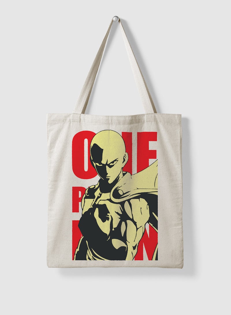 LOWHA Polyester Tote Bag with Shoulder Straps and One Punch Man Anime Pattern  - Image 4