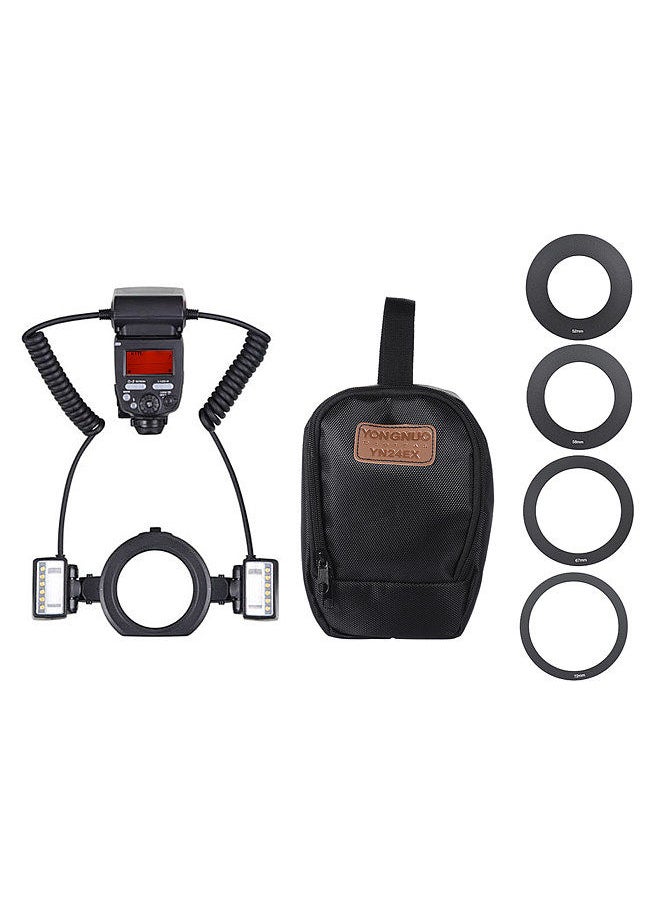 Generic - E-TTL Macro Flash Speedlite 5600K with 2pcs Flash Heads and 4pcs Adapter Rings for Canon EOS 1Dx 5D3 6D 7D 70D 80D Cameras - Image 1