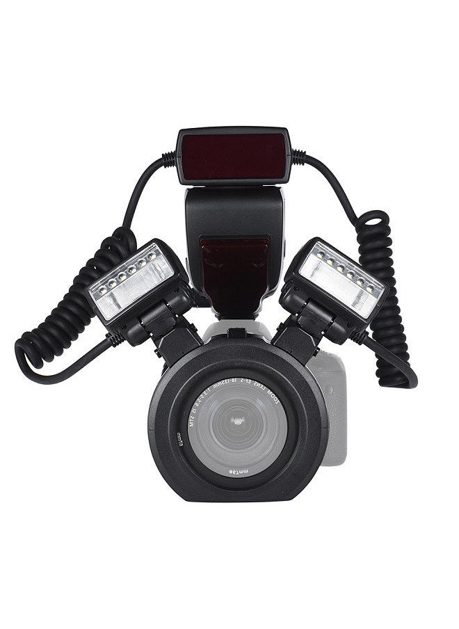 Generic - E-TTL Macro Flash Speedlite 5600K with 2pcs Flash Heads and 4pcs Adapter Rings for Canon EOS 1Dx 5D3 6D 7D 70D 80D Cameras - Image 1