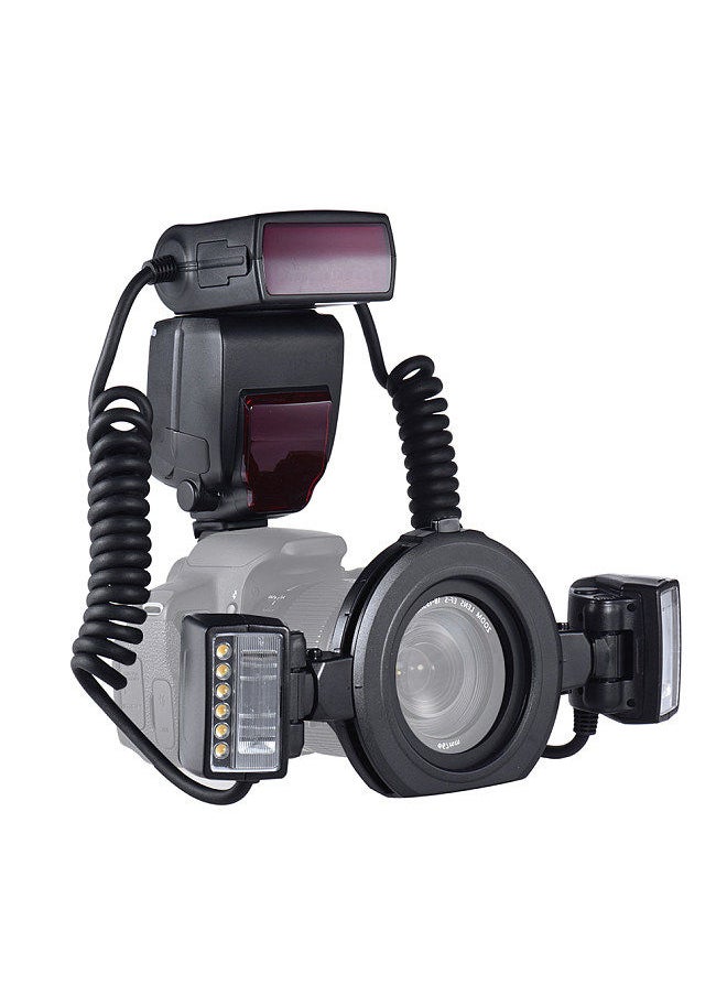 Generic - E-TTL Macro Flash Speedlite 5600K with 2pcs Flash Heads and 4pcs Adapter Rings for Canon EOS 1Dx 5D3 6D 7D 70D 80D Cameras - Image 1