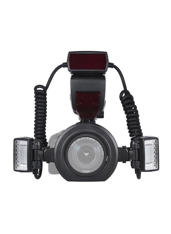 Generic - E-TTL Macro Flash Speedlite 5600K with 2pcs Flash Heads and 4pcs Adapter Rings for Canon EOS 1Dx 5D3 6D 7D 70D 80D Cameras - Image 1