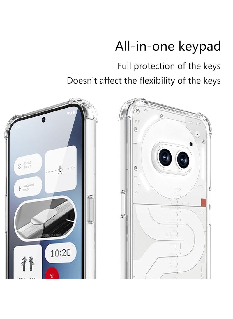 JAJEEK Case Compatible with Nothing Phone 2A 5G – Soft TPU Silicone Cover, Crystal Clear Shockproof Protective Case, Includes 2-Pack Tempered Glass Screen Protector, Full-Body Protection for Your Phone - Image 2