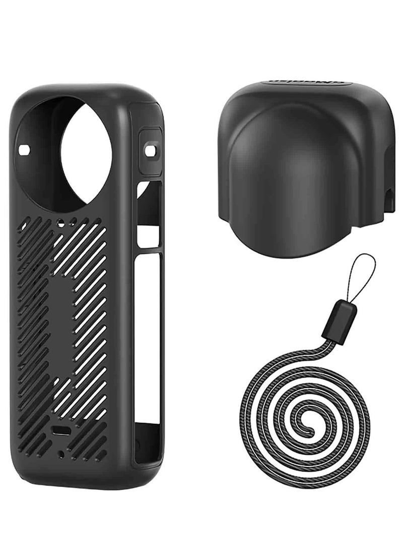 SYOSI Action Camera Silicone Protective Case, Silicone Protective Case Accessories for Insta360 X4, Silicone Case for Insta360 X4, Lens Cap for Insta360 One X4  - Image 1