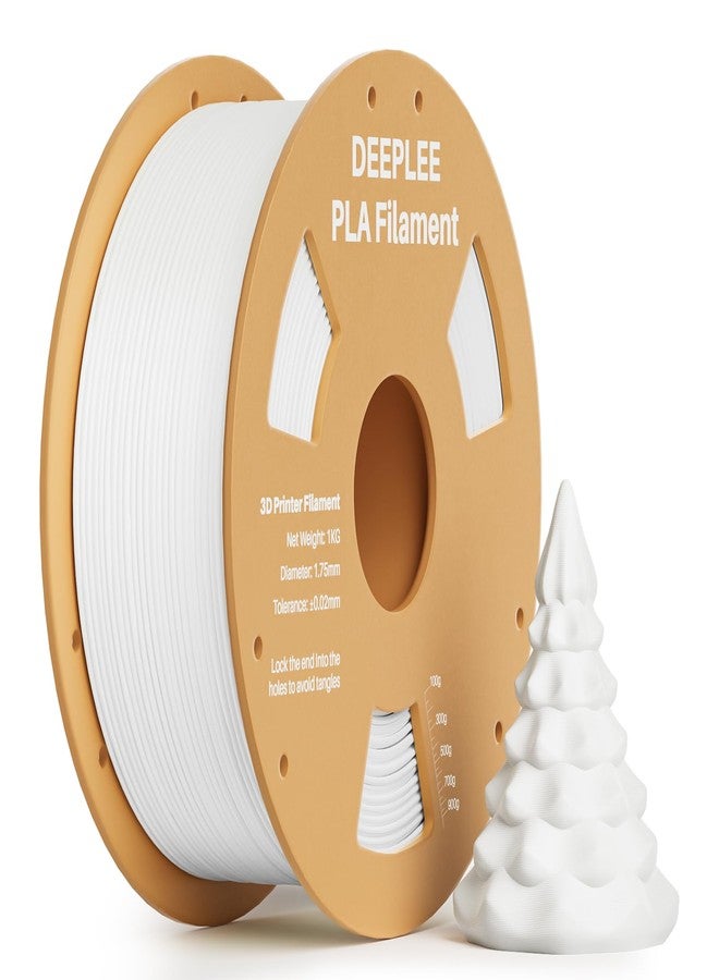 DEEPLEE PLA Filament 1.75mm 3D Printer Filament, 1kg White - Image 1