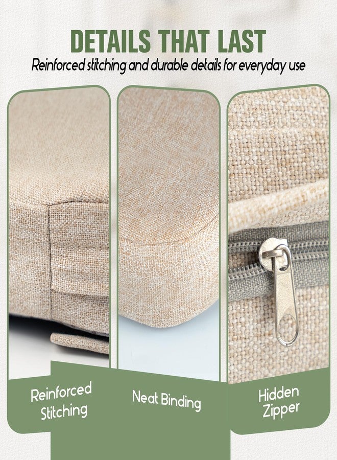 kingphenix Dining Chair Cushions Set of 4, 2.5 inch Thick Kitchen Chair Pads with Ties, Non Slip Bottom, Removable Washable Cover, 17” x 16”, Beige - Image 5