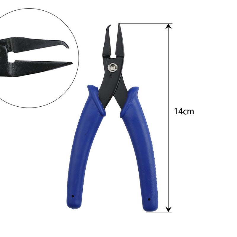 Handmade DIY Tool Pliers Multifunctional Punching Pliers Jewelry Toothless Pointed Nose Pliers Oblique Wire Cutting Pliers Hardware Tools #18 blue handle hook pliers 1 pc/bag 