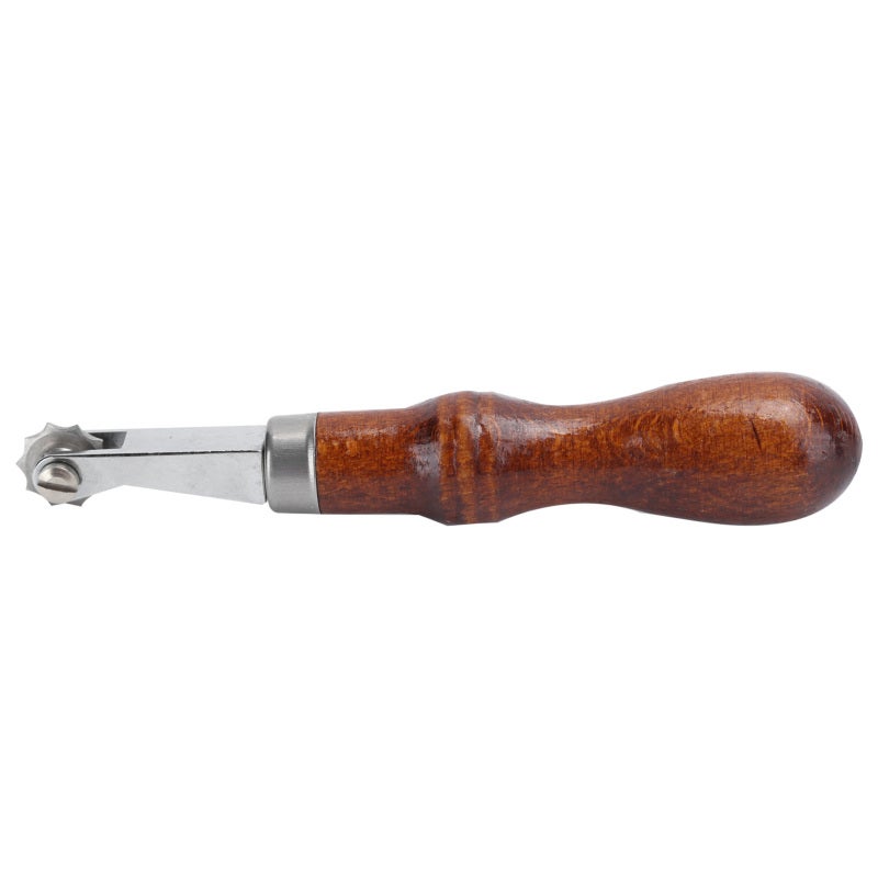 Leather Craft Spacing Tool: 4 Alloy Steel Marking Wheels, Ergonomic Wood Handle, Smooth Rotating Gears - Stable Adjustable Structure for DIY Leather Goods Leather Art - Image 1