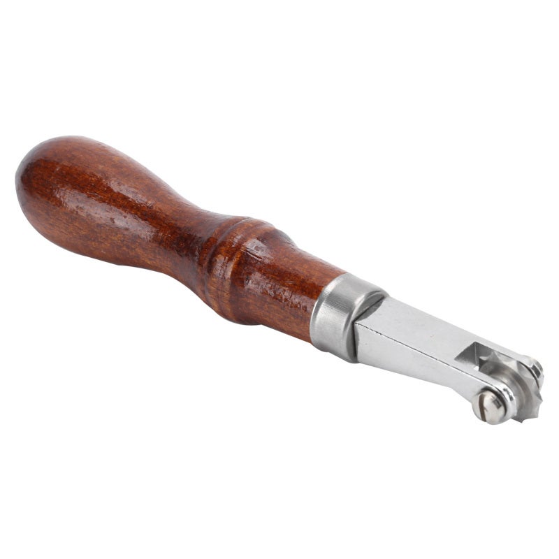 Leather Craft Spacing Tool: 4 Alloy Steel Marking Wheels, Ergonomic Wood Handle, Smooth Rotating Gears - Stable Adjustable Structure for DIY Leather Goods Leather Art - Image 5