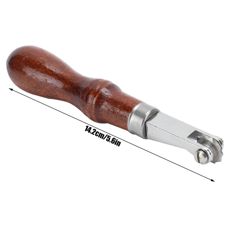 Leather Craft Spacing Tool: 4 Alloy Steel Marking Wheels, Ergonomic Wood Handle, Smooth Rotating Gears - Stable Adjustable Structure for DIY Leather Goods Leather Art - Image 4