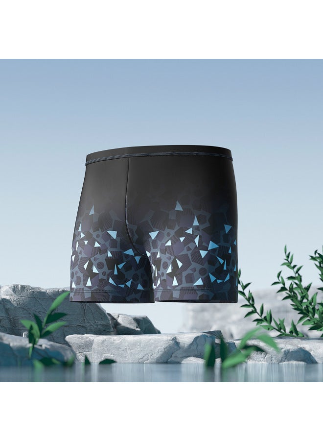 Loquat Swimming Trunks Men's Plus Size Anti-embarrassment 2025 Professional Beach Pants Hot Spring Full Set Of Swimming Equipment Wholesale-Color:single Layer Black Gray- - Image 1