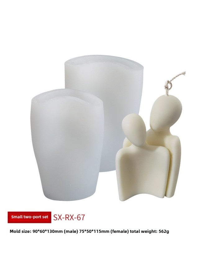 Sanxin Portrait Aromatherapy Candle Silicone Mold DIY Low Temperature Candle Couple Body Gypsum Incense Stone Grinding Tool-Specifications:The Young Couple Suit RX-67 - Image 1