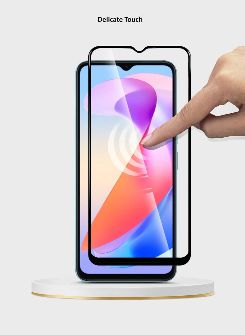 Wtech Honor X6b 4G 2024 / Honor X6a 4G 2023 Premium E2E Full Glue Full Cover Tempered Glass Screen Protector (MSGECN) - Clear/Black - Image 5