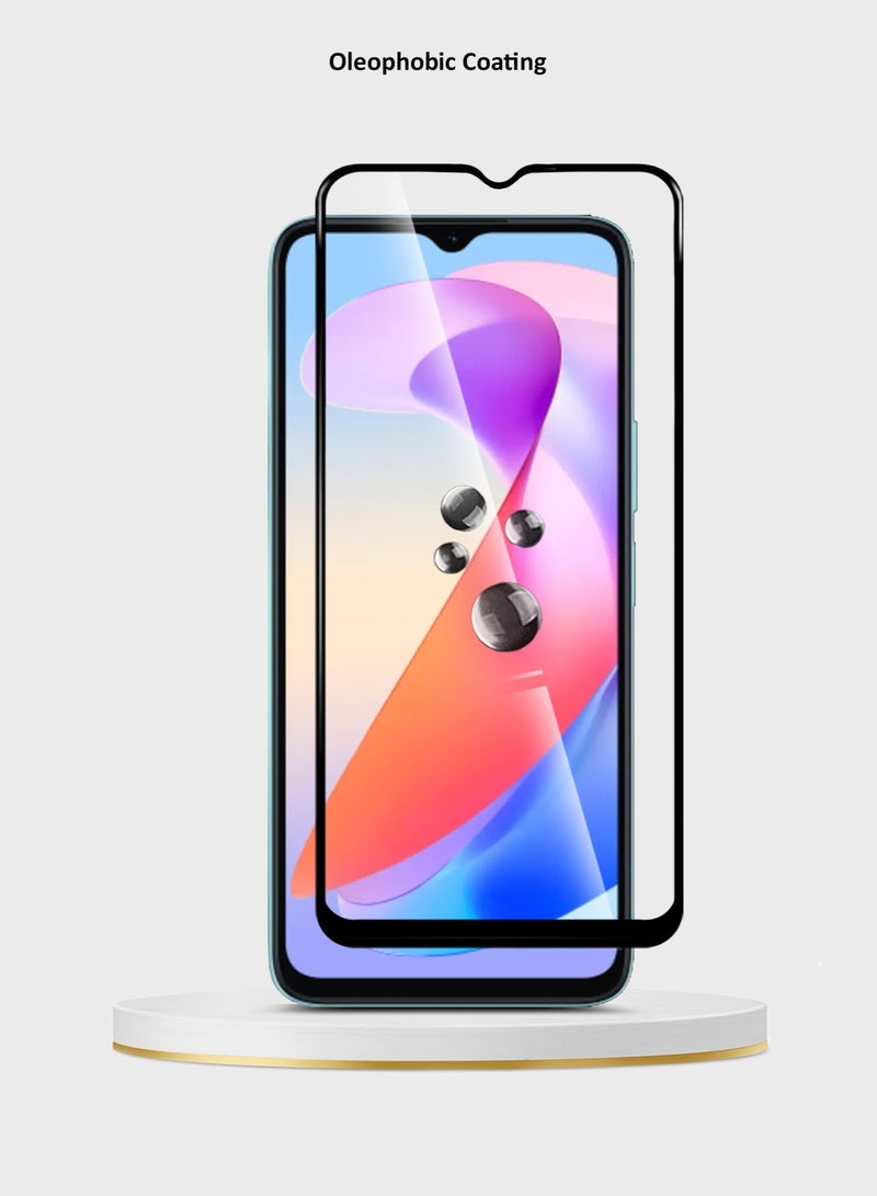 Wtech Honor X6b 4G 2024 / Honor X6a 4G 2023 Premium E2E Full Glue Full Cover Tempered Glass Screen Protector (MSGECN) - Clear/Black - Image 3