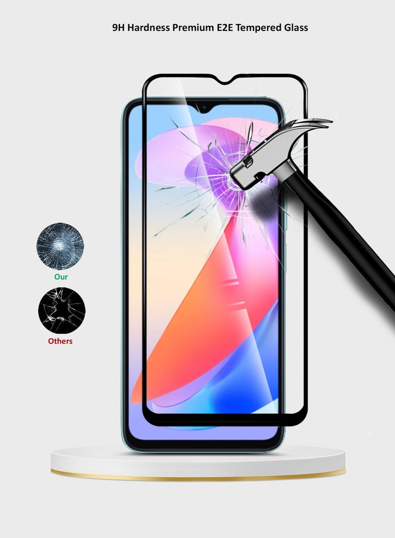 Wtech Honor X6b 4G 2024 / Honor X6a 4G 2023 Premium E2E Full Glue Full Cover Tempered Glass Screen Protector (MSGECN) - Clear/Black - Image 4