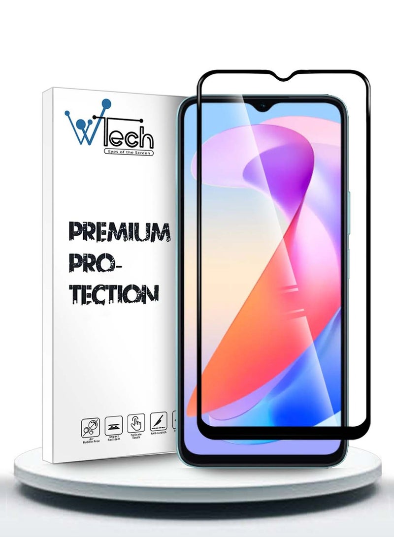 Wtech Honor X6b 4G 2024 / Honor X6a 4G 2023 Premium E2E Full Glue Full Cover Tempered Glass Screen Protector (MSGECN) - Clear/Black - Image 1