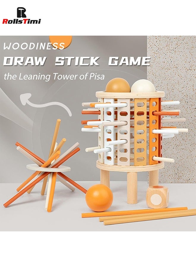 رولستيمي لوح خشبي لعبة ، رسم عصا لعبة الملونة عصا خشبية النرد لعبة مجلس لعبة طفل السفر لعبة لعبة الأسرة التعليمية ، عصا خشبية ملونة النرد لعبة للأعمار 3+ - Image 1