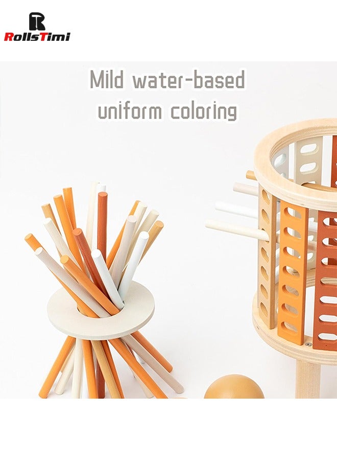 رولستيمي لوح خشبي لعبة ، رسم عصا لعبة الملونة عصا خشبية النرد لعبة مجلس لعبة طفل السفر لعبة لعبة الأسرة التعليمية ، عصا خشبية ملونة النرد لعبة للأعمار 3+ - Image 5