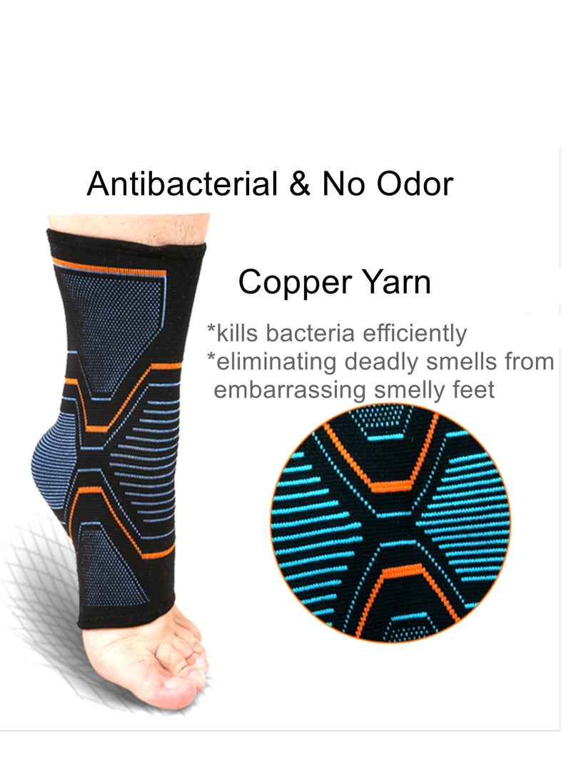 KASTWAVE Sports Ankle Protection, 1 Pair of Foot Support Compression Sleeves Thin Light Plus Compression Ankle Protection for Running Breathable Foot Protector Sports Protection  - Image 3