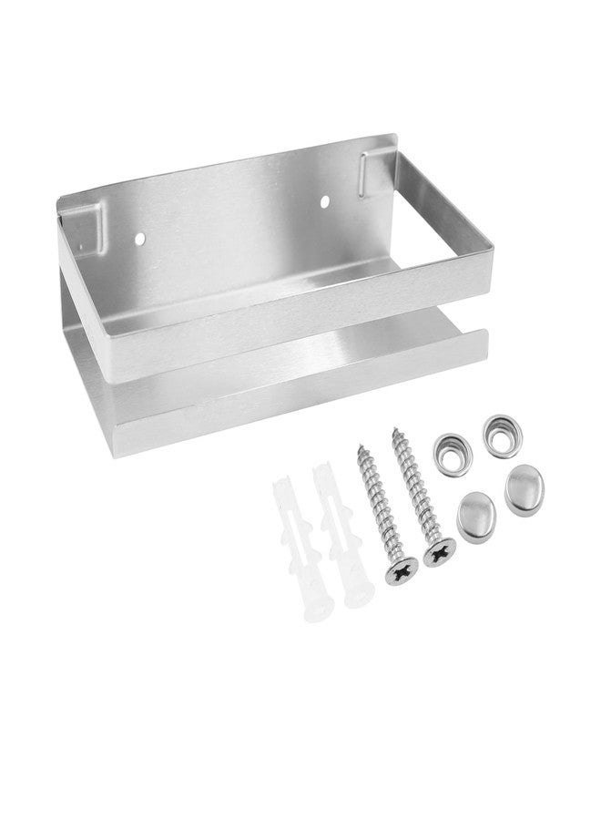 TTZEZE Bathroom Shower Shelf,304 Stainless Steel Shower Caddy Racks,Bathroom Kitchen Storage Floating Shelves, 1PCS Rustproof Metal Wall Mounted Shower Corner Rectangular Shelf Silver, 20cm/7.87in - Image 1