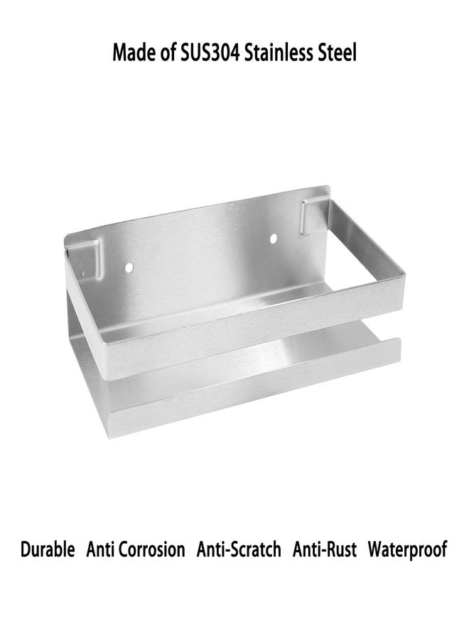TTZEZE Bathroom Shower Shelf,304 Stainless Steel Shower Caddy Racks,Bathroom Kitchen Storage Floating Shelves, 1PCS Rustproof Metal Wall Mounted Shower Corner Rectangular Shelf Silver, 20cm/7.87in - Image 4