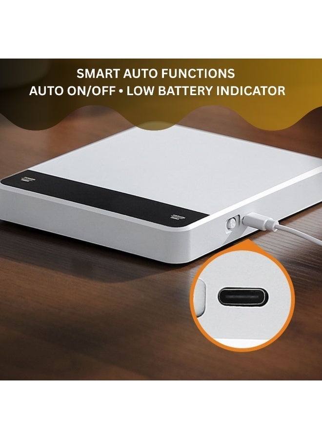 ARABIQO Mini Coffee Scale with Timer – 3kg/0.1g High Precision Espresso Scale for Pour Over & Drip Coffee, Portable Digital Kitchen Scale with Automatic Timer, Barista Brewing Scale (White) - Image 5